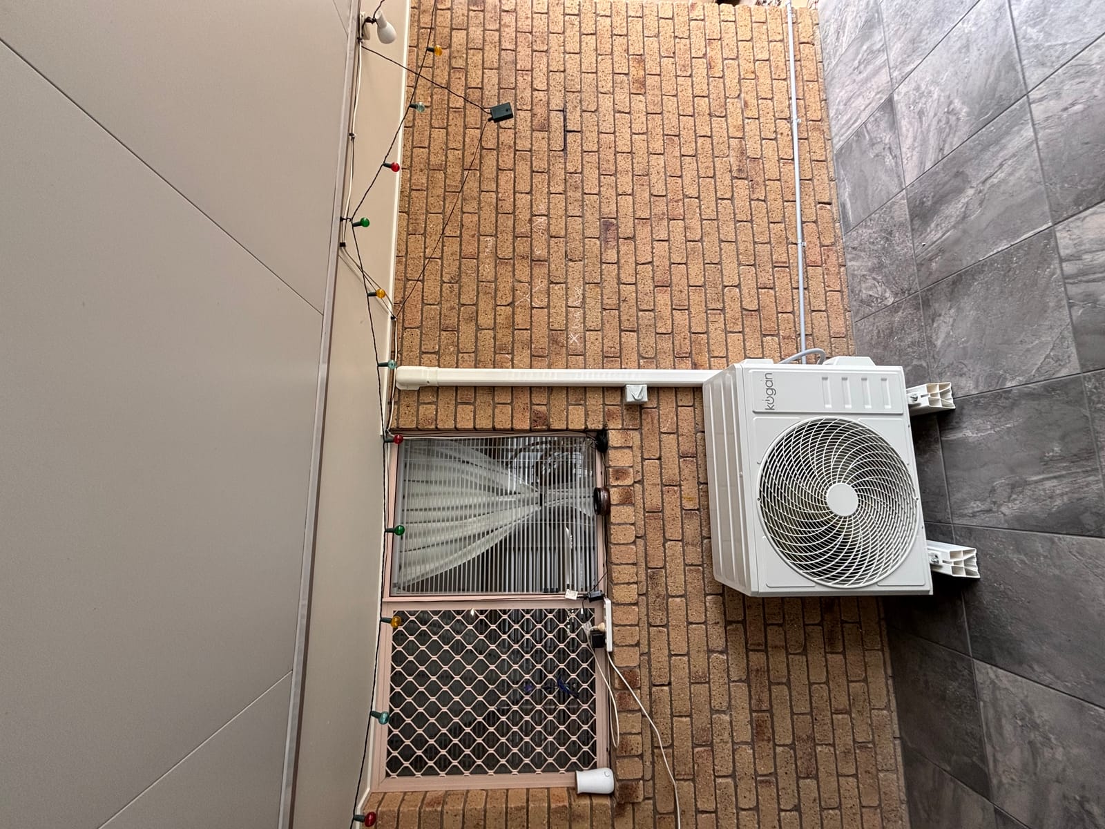 Air conditioning installation on patio