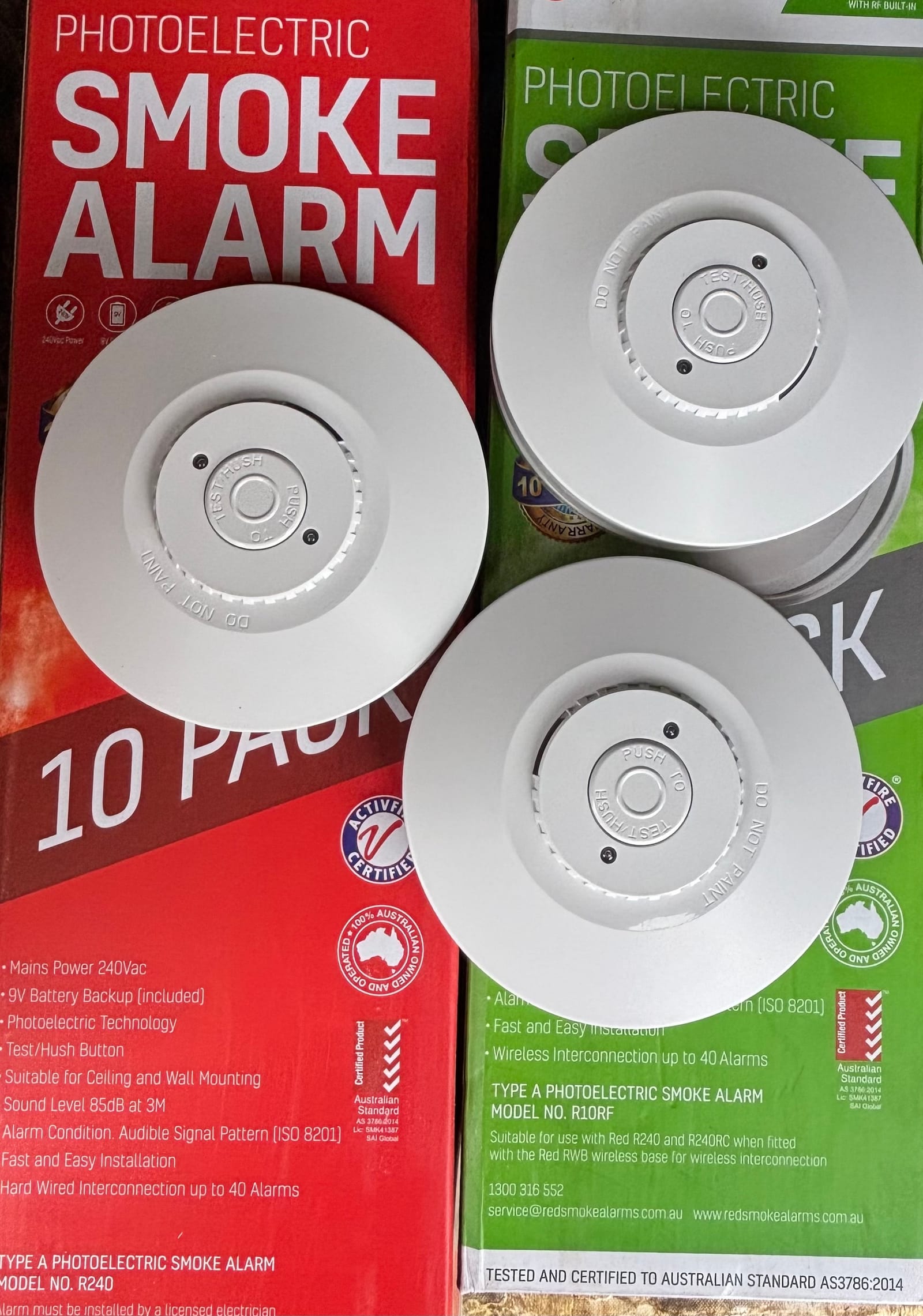 Photoelectric smoke alarms installation